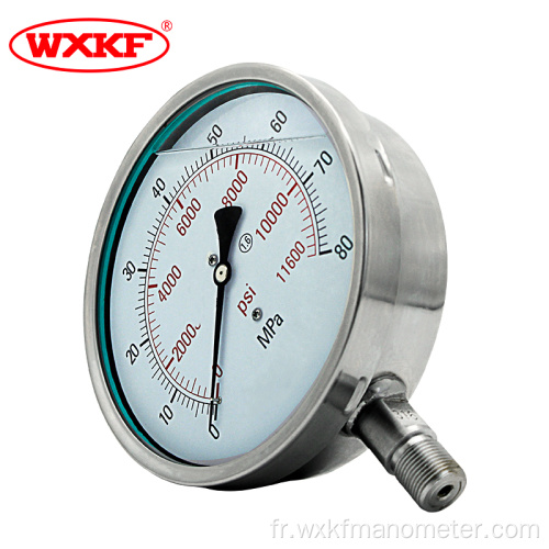Manomètre de manomètre de pression en acier en acier inoxydable de 2,5 pouces de 2,5 pouces
